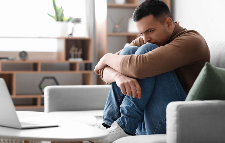 man with addiction having problem with his relationship