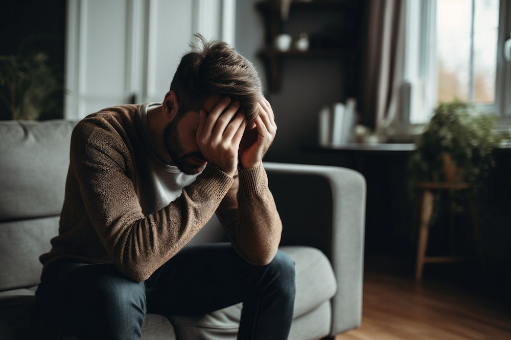 man struggling with depression