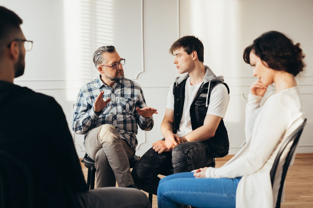 group of people at a residential treatment